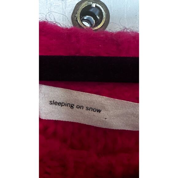Anthropologie Sweater Sleeping on Snow Hot Pink Alpaca Open Knit Size Medium - Picture 6 of 7